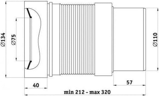 Unitazo alkūnė Ani Plast K821, Ø 110 mm