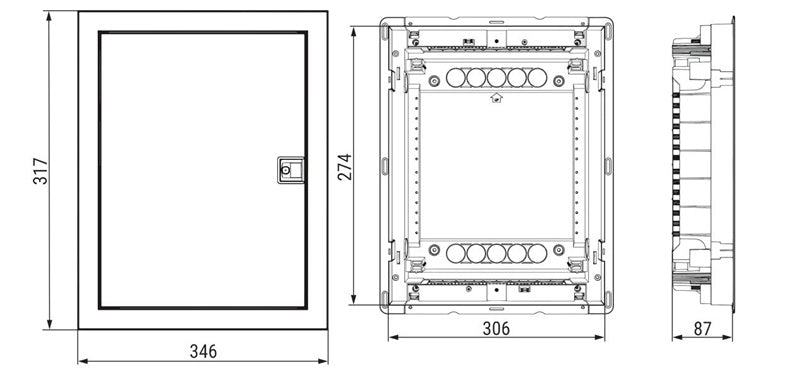 Modulinis skydas ETI 12+2 mod. ECG14, potinkinis, IP40