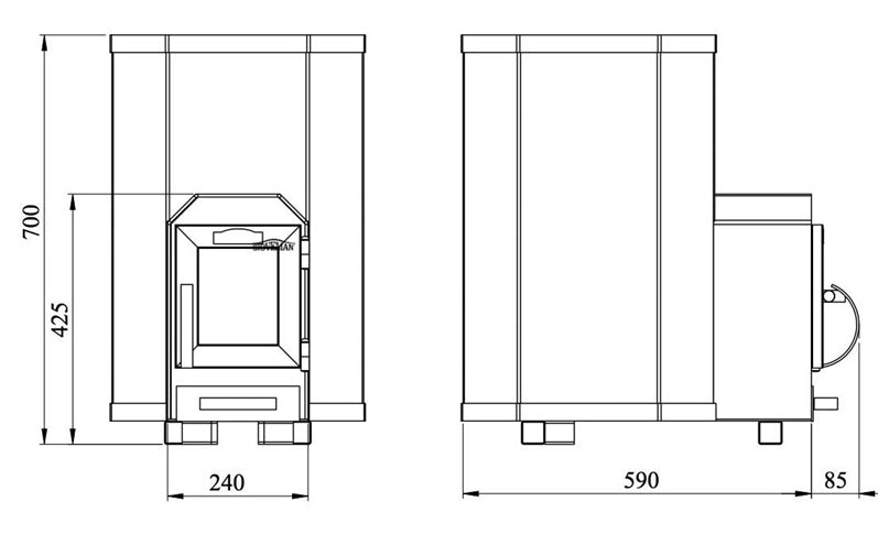 Kietojo kuro saunos krosnelė STOVEMAN 13LS, 15,4 kW