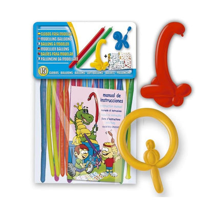 Balony podłużne, różne kolory, 15 szt.
