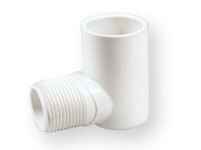 Alkūnė 410-005, PVC-U, 1/2"x90°, išor. srieg./klij. vidus
