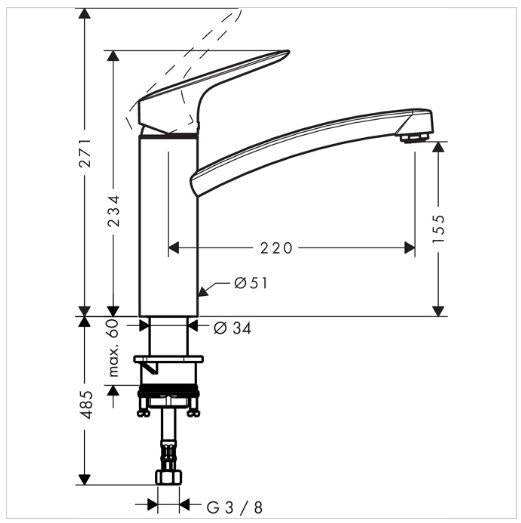 Bateria kuchenna Hansgrohe Logis 718320