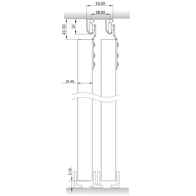 Zestaw do drzwi przesuwnych Helaform 10404, 1.8 m