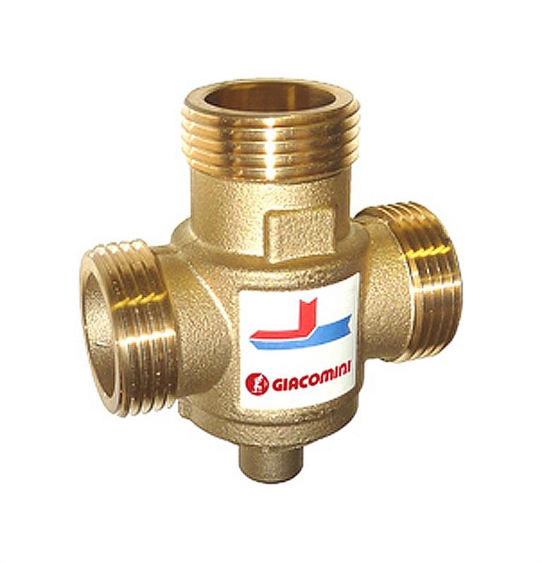Zawór termostatyczny, D25, trójdrogowy, 60C, KVS3,2