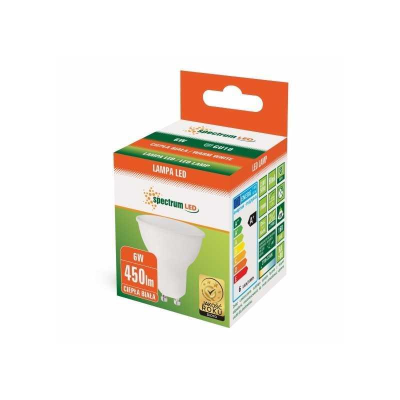 Żarówka LED SPECTRUM GU10 MR16 6W 500LM 3000K 120