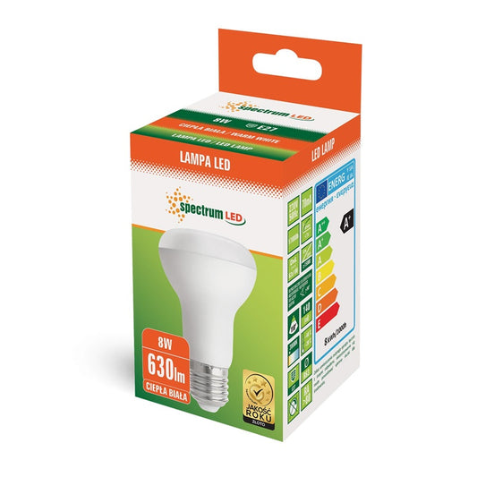 Żarówka Spectrum LED, R63, E27, 8W, 710LM, 3000K