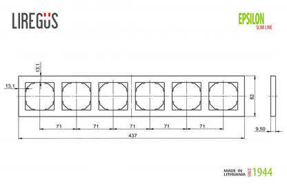 Šešiavietis rėmelis LIREGUS EPSILON, baltos spalvos