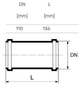 Vidaus kanalizacijos remontinė mova Ultra dB, Ø 110 mm