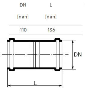 Vidaus kanalizacijos dviguba mova Ultra dB, Ø 110 mm
