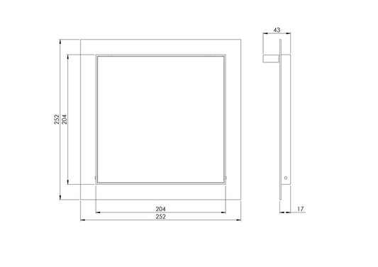 Revizinės durelės EUROPLAST RLR2020, 20 x 20 cm