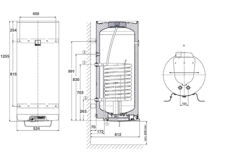 Podgrzewacz wody DRAŽICE OKC 160/1m², 147 l