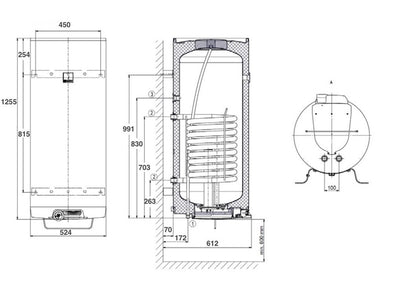 Podgrzewacz wody DRAŽICE OKC 160/1m², 147 l