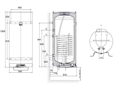 Podgrzewacz wody DRAŽICE OKC 160/1m², 147 l