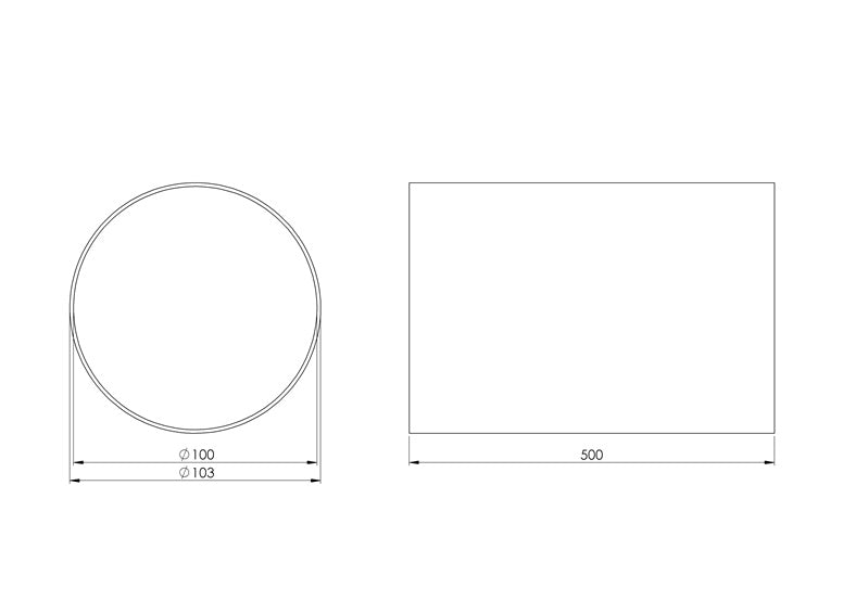 Ventiliacinis kanalas EUROPLAST D100, 0.5m