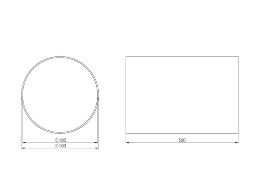 Ventiliacinis kanalas EUROPLAST D100, 0.5m