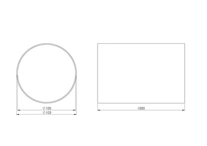 Ventiliacinis kanalas EUROPLAST D100, 1m