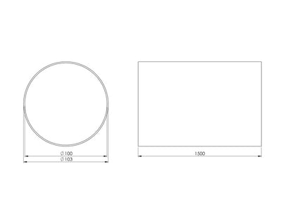 Ventiliacinis kanalas EUROPLAST D100, 1.5m