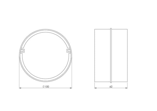 Ventiliacijos tarpmovė EUROPLAST AS100, D100