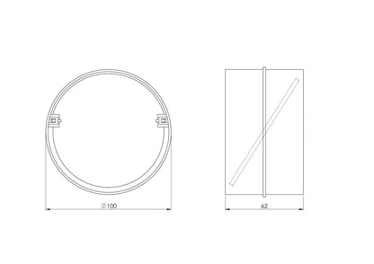Ventiliacijos tarpmovė EUROPLAST AV100, D100