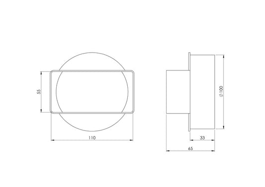 Kanał wentylacyjny płaski EUROPLAST KSD1, 110 x 55 mm, D100