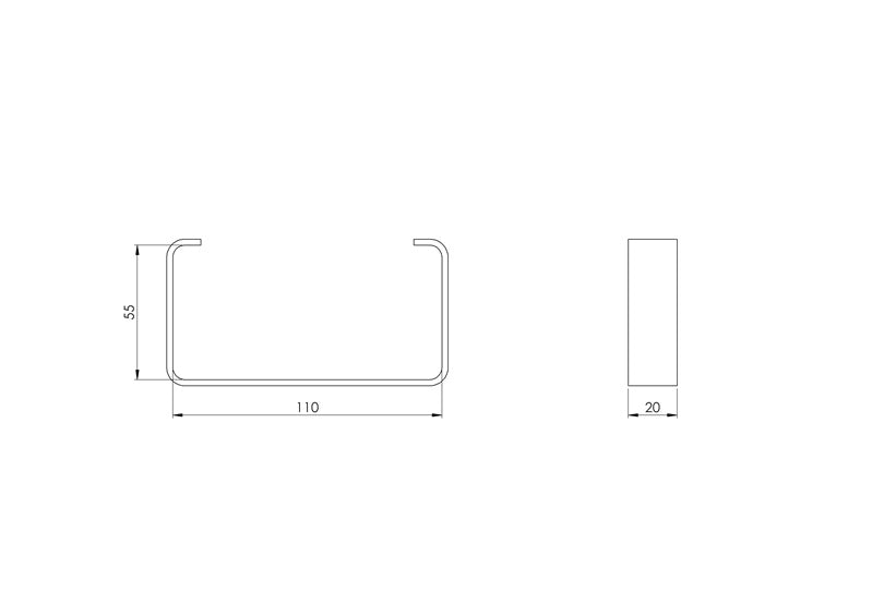 Ventiliacijos kanalų laikiklis EUROPLAST KZ, 110 x 55 mm
