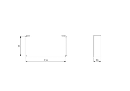 Ventiliacijos kanalų laikiklis EUROPLAST KZ, 110 x 55 mm