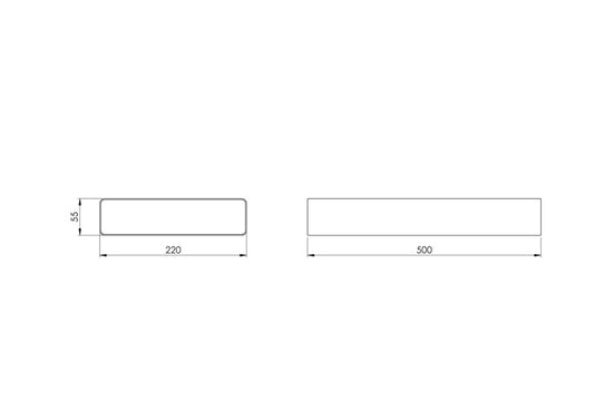 Ventiliacinis kanalas EUROPLAST, 220 x 55 x 500 mm