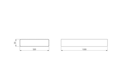 Ventiliacinis kanalas EUROPLAST, 220 x 55 x 1500 mm