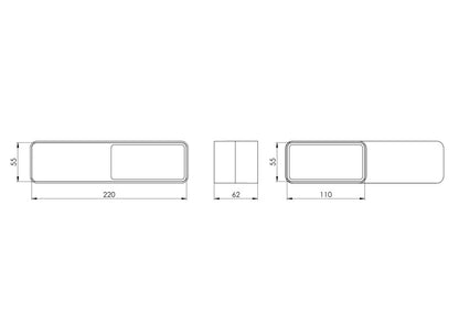 Ventiliacijos mova EUROPLAST, 220 x 55 mm – 110 x 55 mm