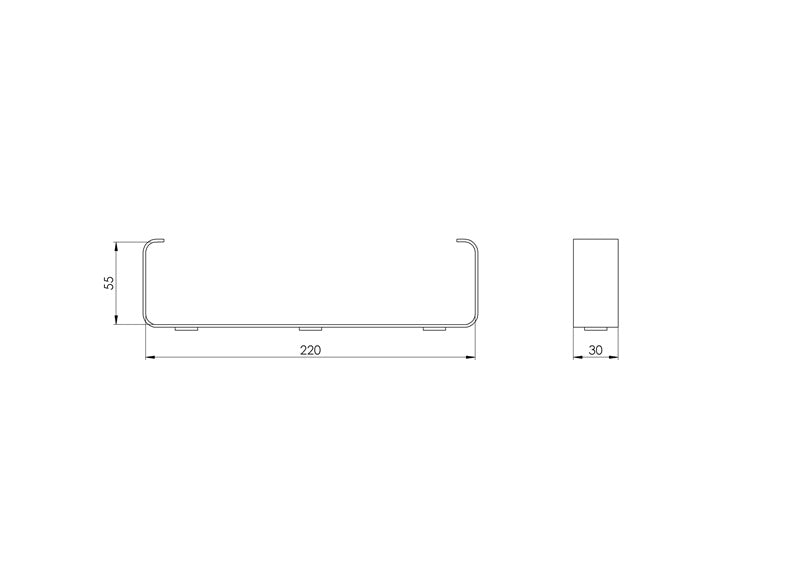 Ventiliacijos kanalų laikiklis EUROPLAST KZ25, 220 x 55 mm