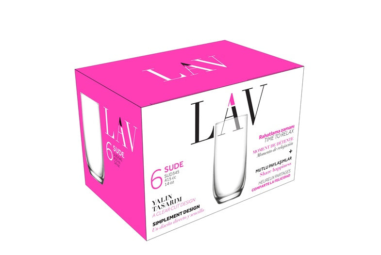 Szklanki LAV SUDE LV-SUD345F, 415 ml, 6 szt.