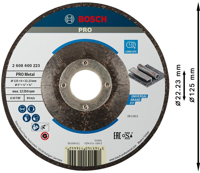 Tarcza szlifierska Bosch A30 T BF, 125x22.23 mm