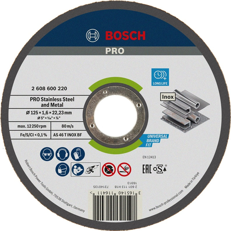 Tarcza tnąca Bosch, 125 x 1.6 x 22.23 mm