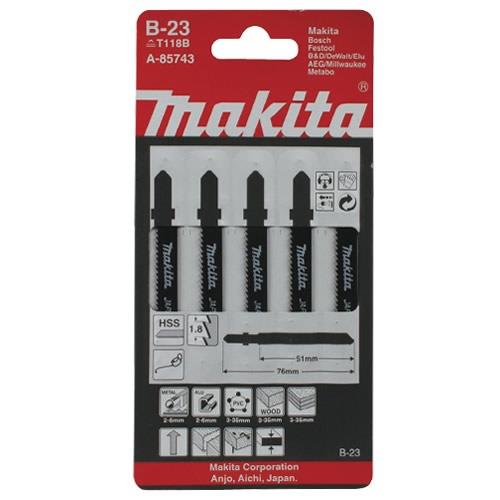 Brzeszczoty do metalu do wyrzynarek Makita A-85743 T118B, 5 szt.