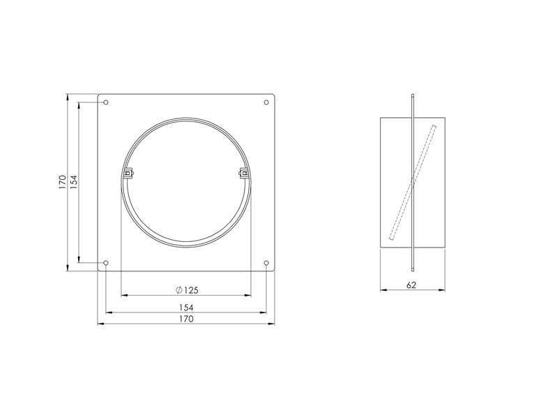 Ventiliacijos tarpmovė EUROPLAST AFV125, D125