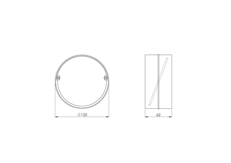 Przejściówka wentylacyjna EUROPLAST AV125, śr. 125 mm