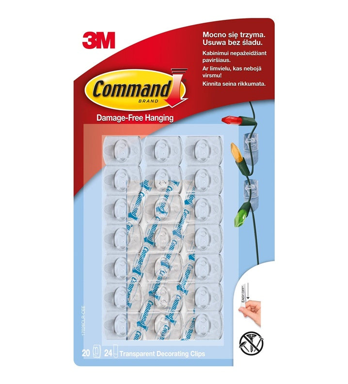 Przezroczyste haczyki 3M Command T17026CC, 20 szt.