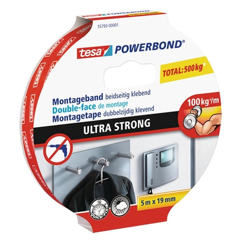 Taśma dwustronna Tesa Ultra Strong 5m x 19mm, biała