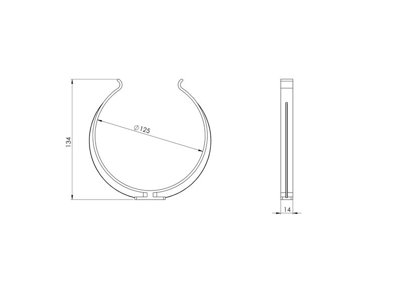 Ortakio laikiklis EUROPLAST AZ125, D125, 2 vnt.
