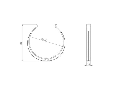 Ortakio laikiklis EUROPLAST AZ125, D125, 2 vnt.