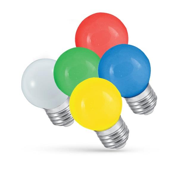 Lemputė Spectrum LED, P45, E27, 1W, žalios spalvos