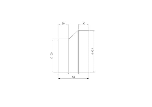 Przejście wentylacyjne EUROPLAST, D125–100 mm