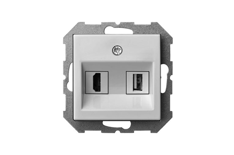 Gniazdo HDMI+USB LIREGUS EPSILON, białe