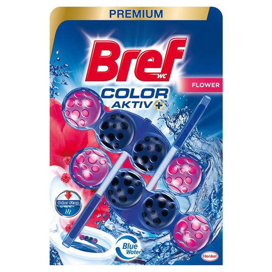 WC valiklis-gaiviklis BREF BLUE AKTIV FLOWERS, 2×50 g