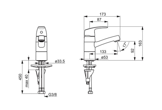 Bateria umywalkowa Oras Safira 1015F