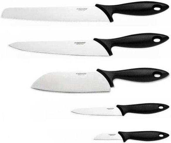 Peilių komplektas su stovu Fiskars Essential, 5 vnt
