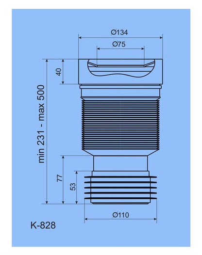 Unitazo mova Ani Plast K828, Ø 110/134 mm