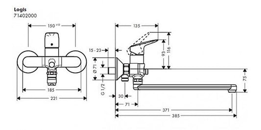 Bateria wannowa Hansgrohe Logis 71402000