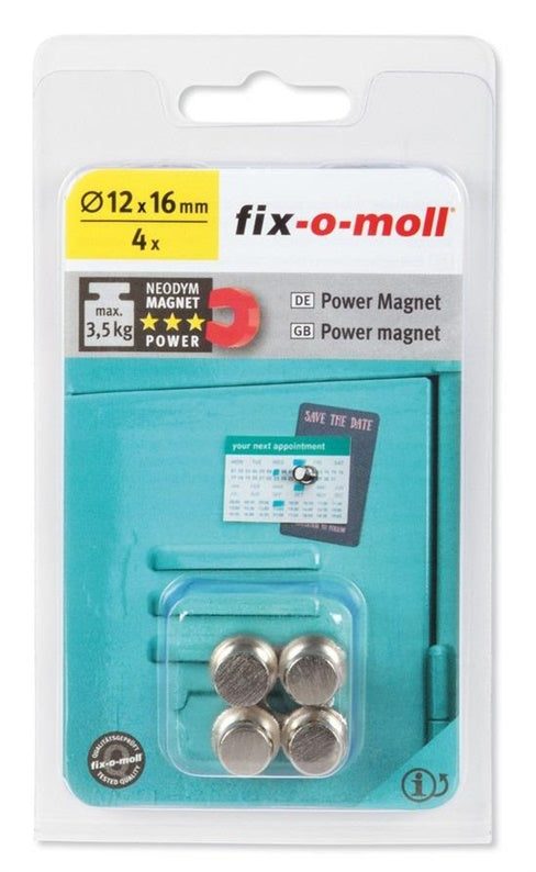 Magnetai Fix-O-Moll 3562820, 12 x 16 mm, 4 vnt.