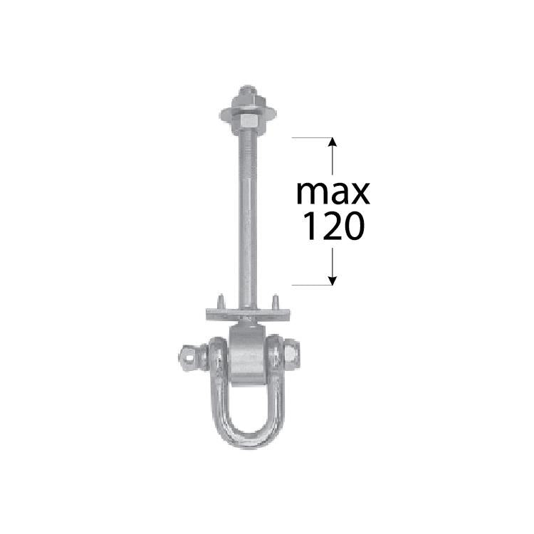 Haczyk Domax MHD120 8855, szary, 120 mm x 12 mm